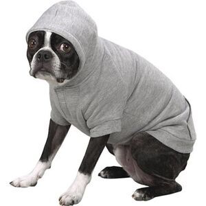 Zack & Zoey Fleece-Lined Grey Dog Hoodie Small/Medium 100% Cotton EUC